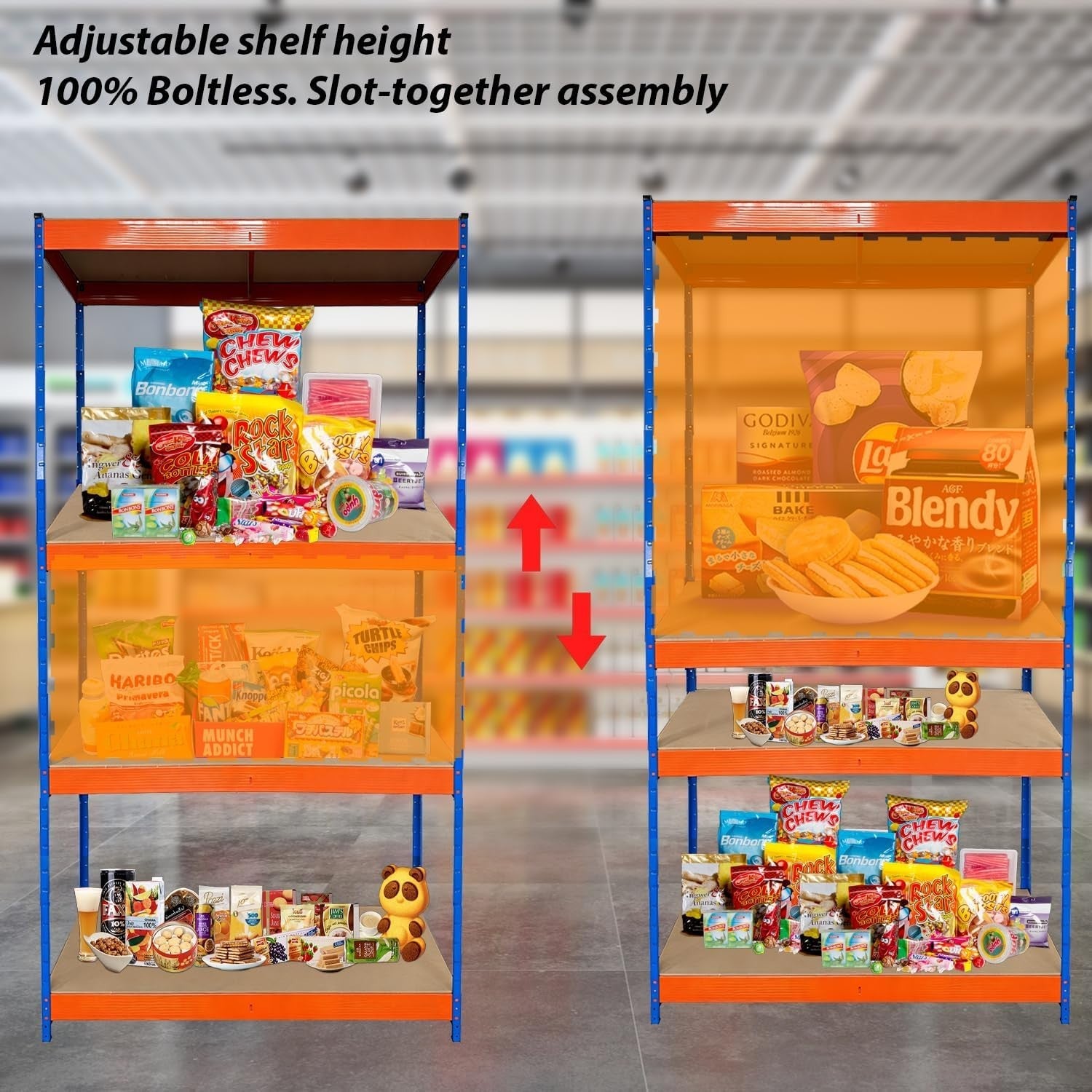 Heavy Duty 4-Tier Metal Garage Storage Shelf 90x60x180cm Adjustable