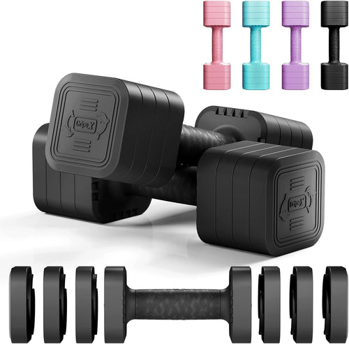 4-in-1 Adjustable Dumbbells Pair 2–5kg One-Second Dial Home Fitness