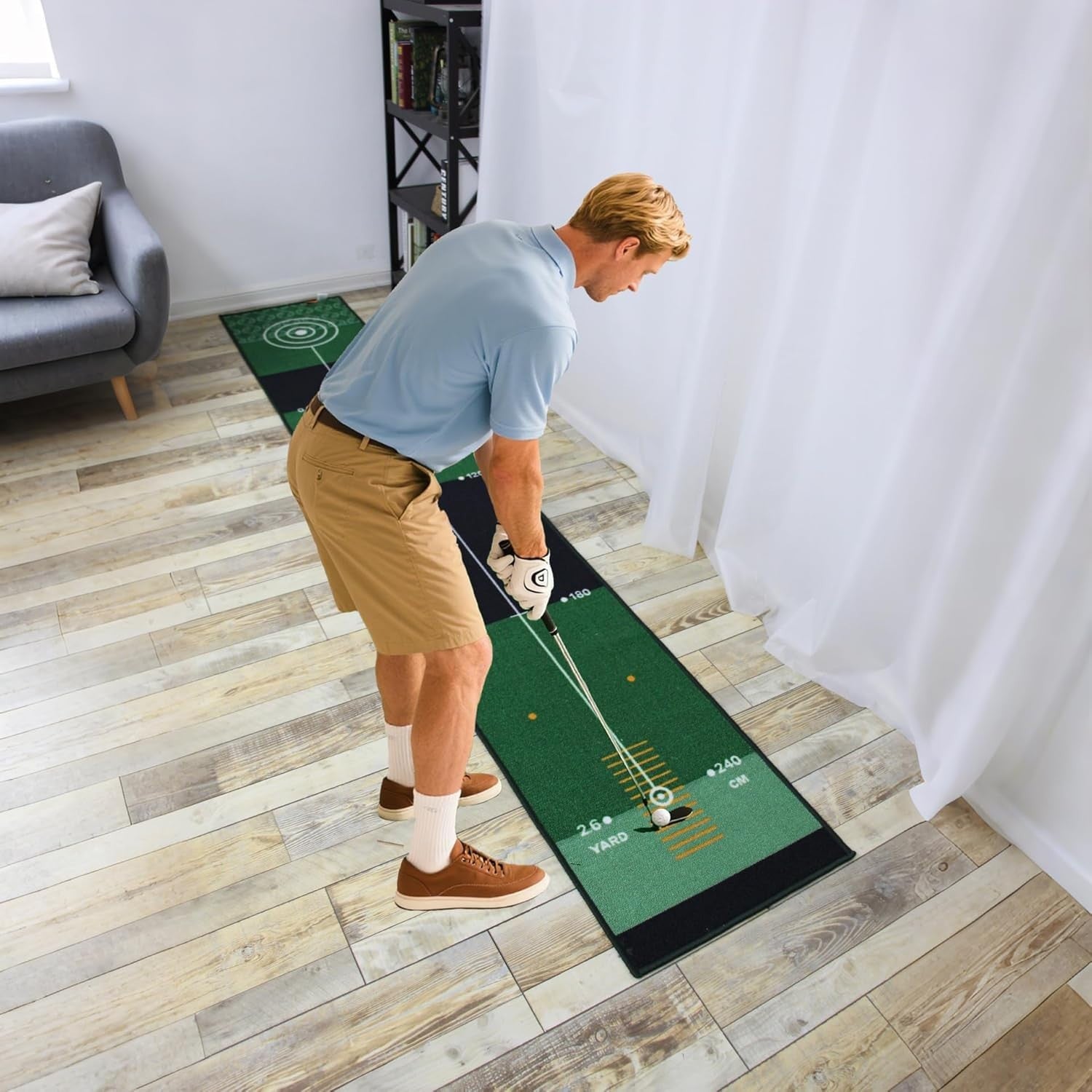 Large Golf Putting Practice Mat Indoor Outdoor Wide Training Green Distance