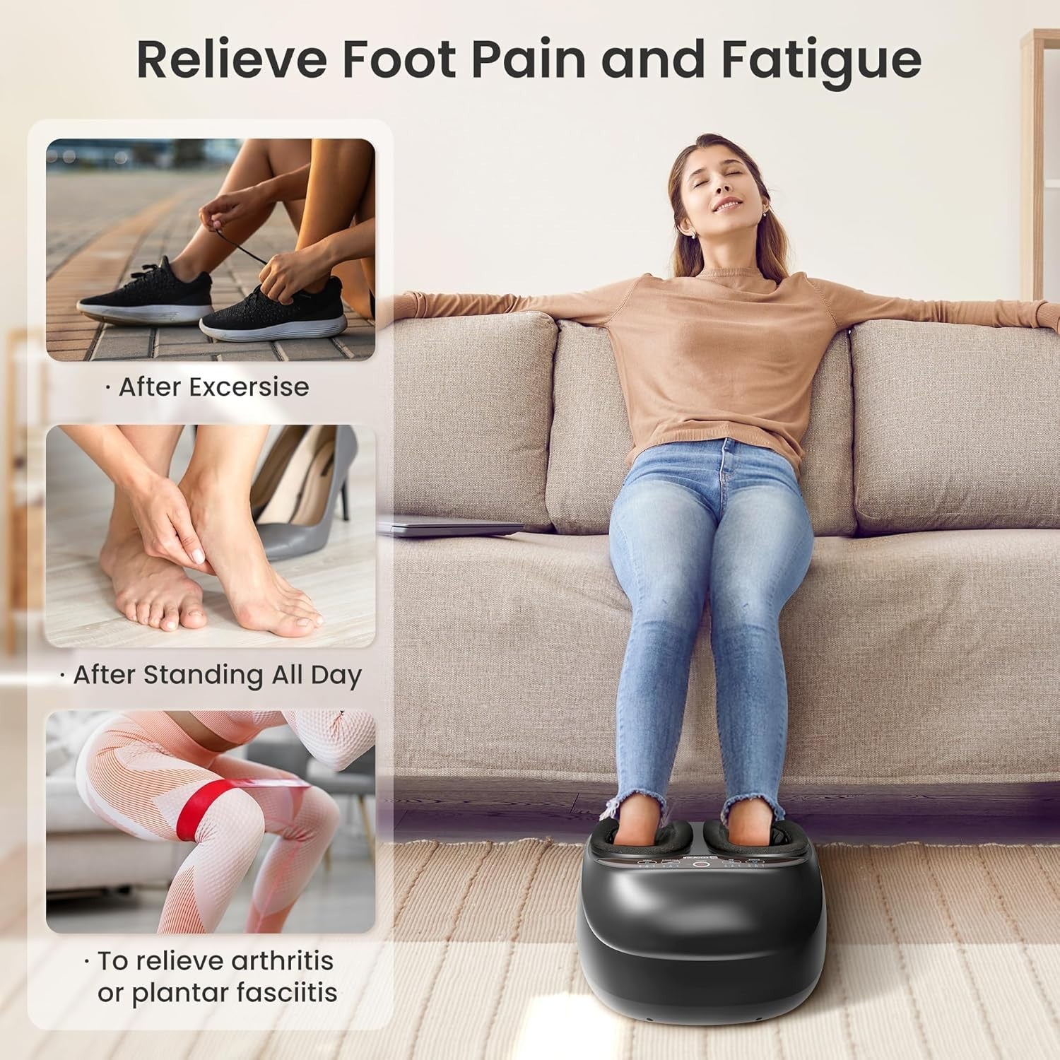 Heated Foot Massager w/ Compression & Vibration | Pain Relief & Relax