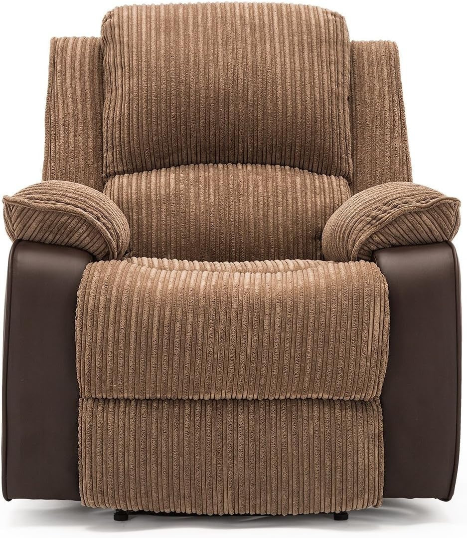 Recliner Armchair Faux Leather Jumbo Cord Lounge Chair for Home Comfort