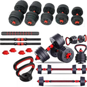 20kg Adjustable Dumbbell Barbell Kettlebell Set 6-in-1 Home Gym Weights