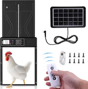 Automatic Solar Chicken Coop Door Opener Remote LCD Anti Pinch Waterproof