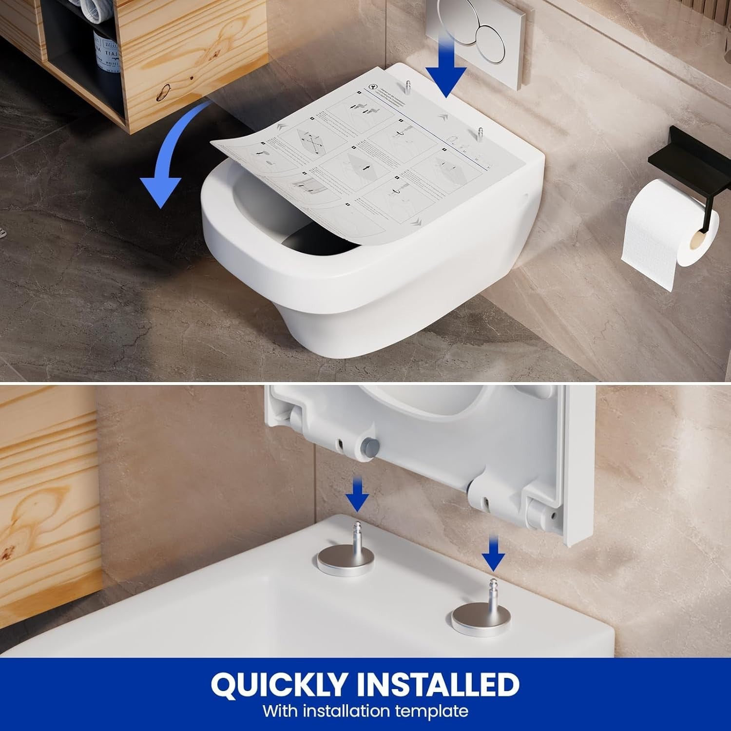 Luxury Square Soft Close Toilet Seat White Quick Release Heavy Duty 42.7x35cm