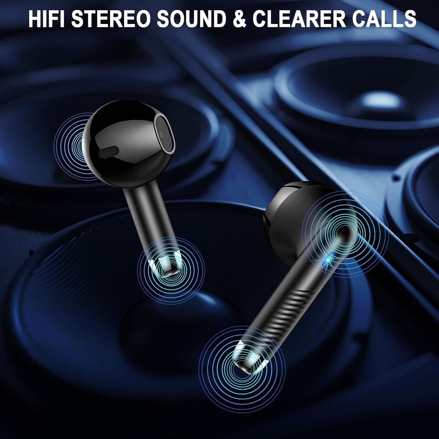 Bluetooth 5.4 Earbuds ENC Mic 40H Playtime Deep Bass IP7 Waterproof