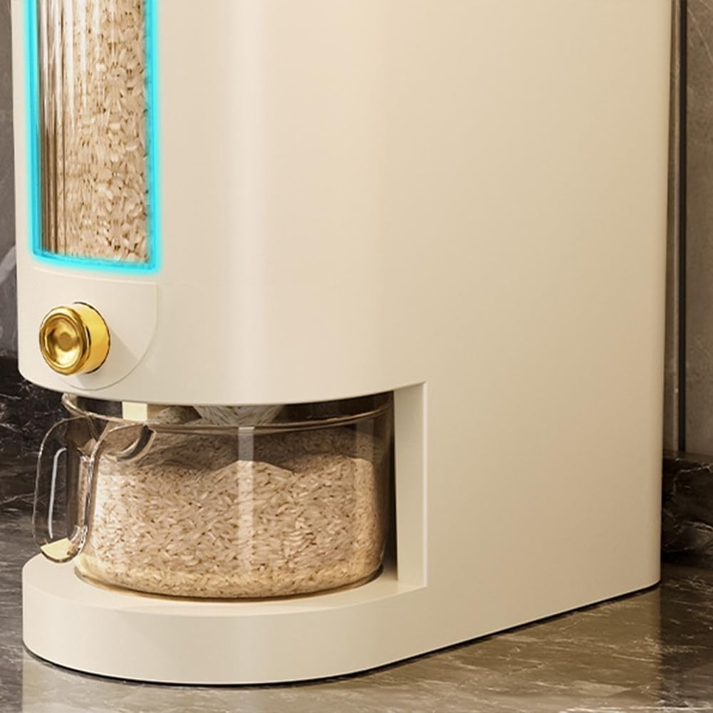 10KG Automatic Rice Dispenser Sealed Grain Storage Bucket with Cups