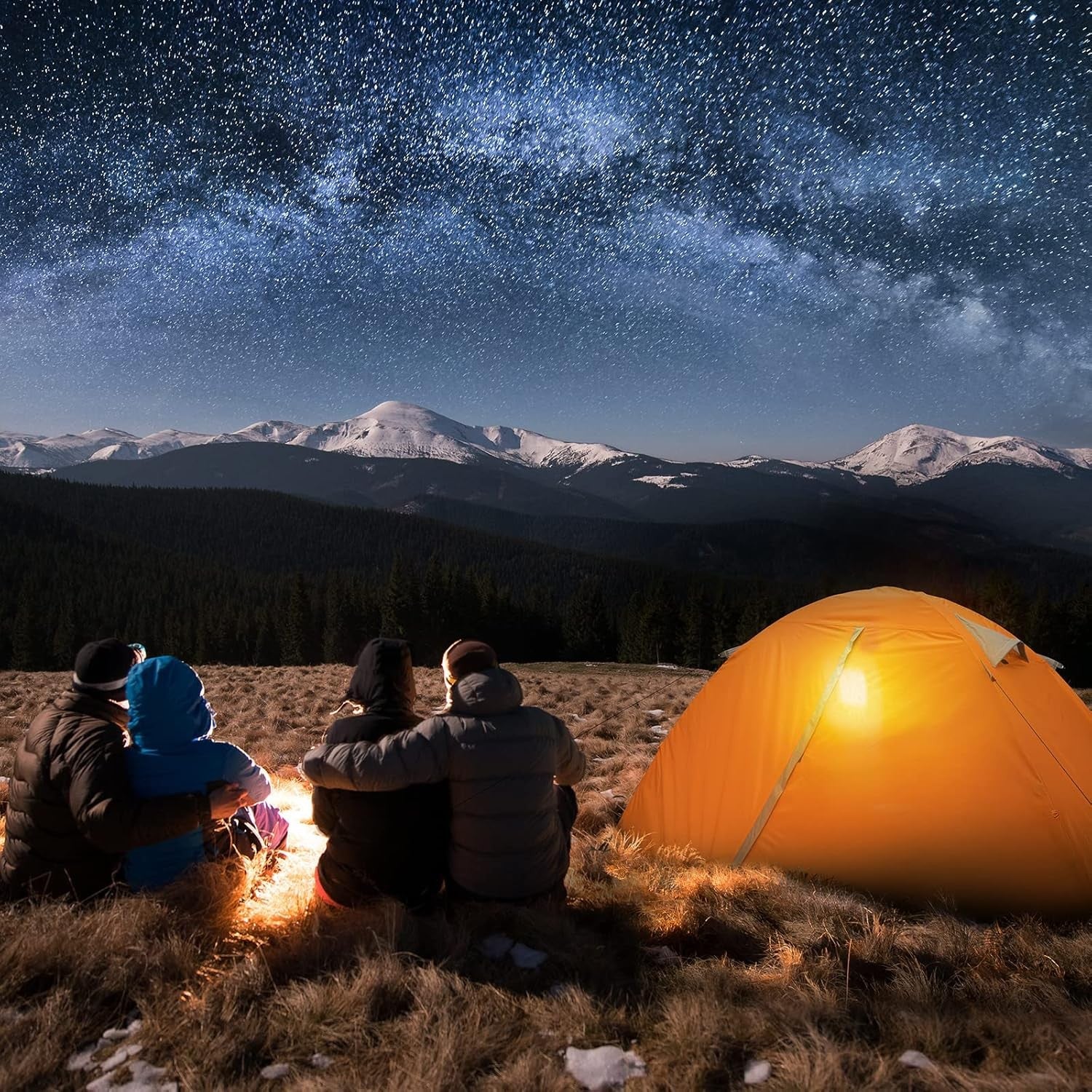 2 Person Ultralight Camping Tent Waterproof 3-4 Season Orange