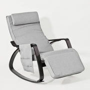 Grey Rocking Chair with Footrest, Recliner Armchair for Adults, 92x66x80cm
