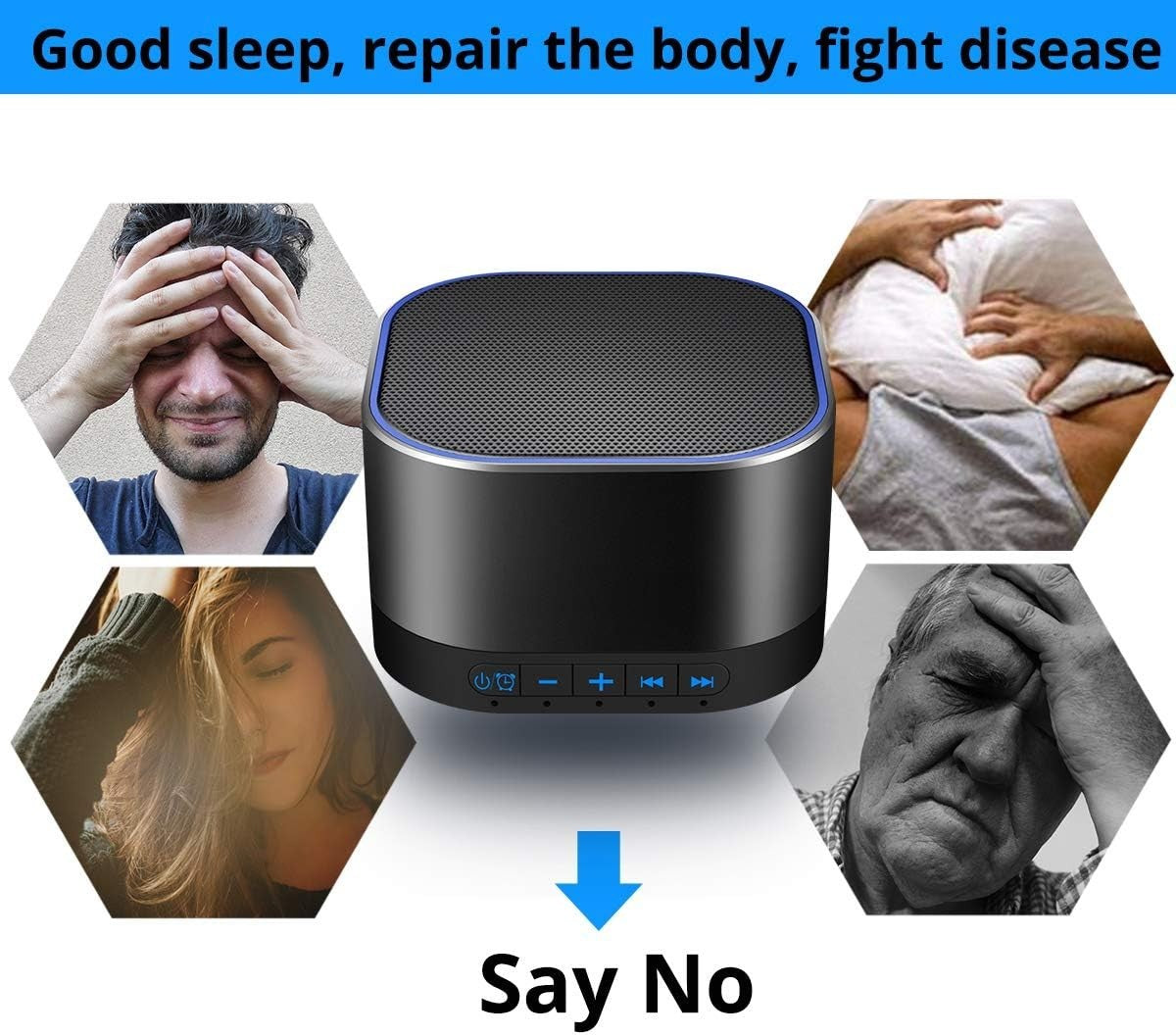 White Noise Sound Machine Non-Looping Sleep Sounds USB Timer Baby Adult