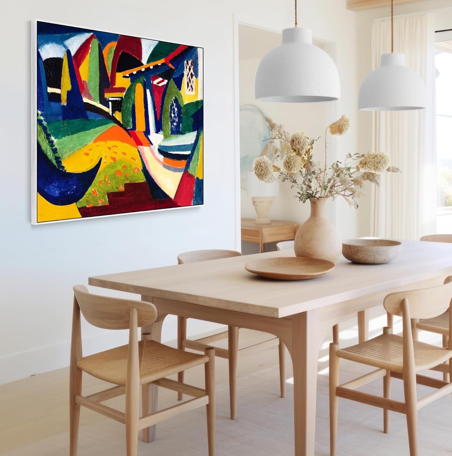 Premium XL Abstract Colourful Wall Art Canvas Print 100 x 84 cm Decor