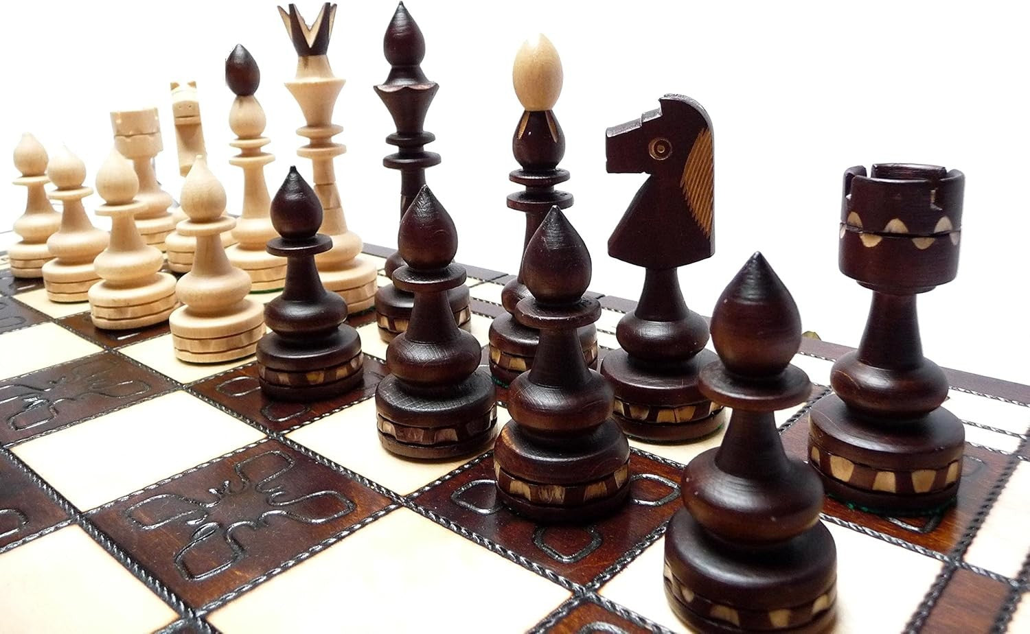 Luxury 54cm Folding Wooden Chess Set | Handcrafted Indian Pieces | Premium Gift