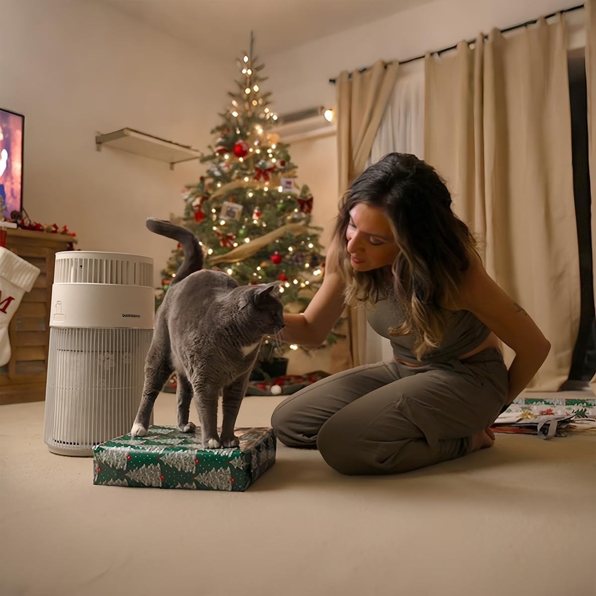 Pet HEPA Air Purifier Large Room Cat Hair Odor Dust 360° Silent