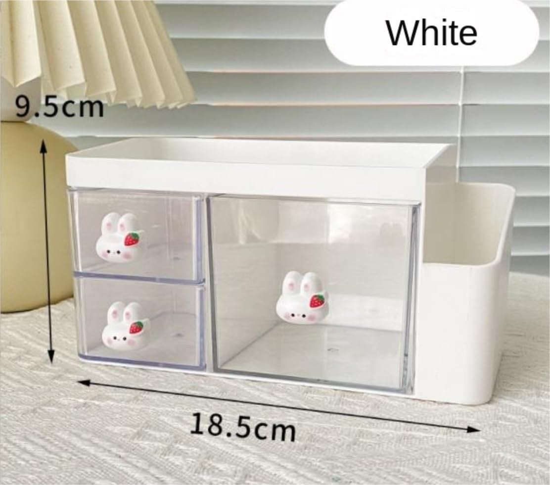 Desk Organizer with 2 Drawers Plastic Desktop for Office