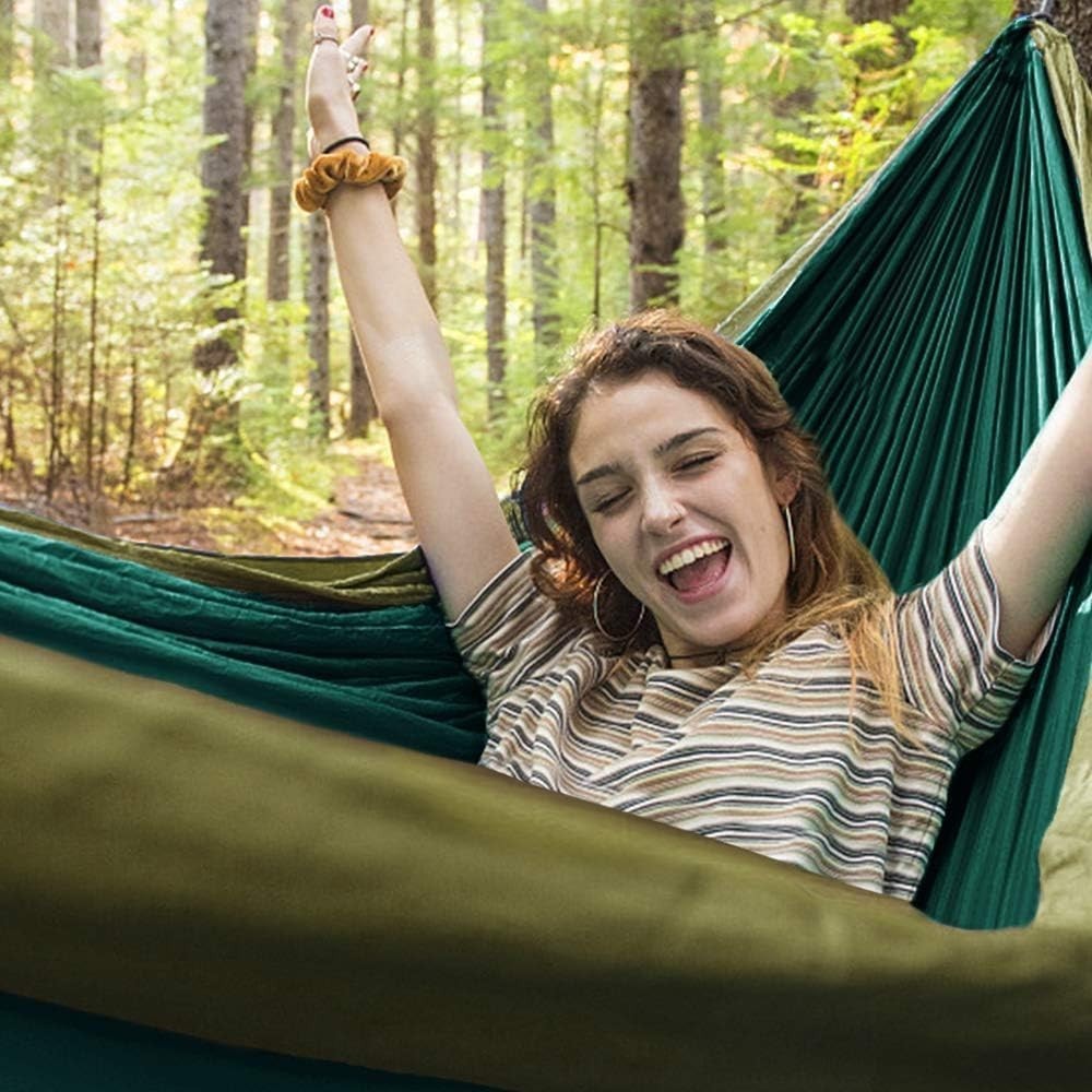 2 Person Camping Hammock 300kg Load Nylon Parachute 275x140cm Lightweight