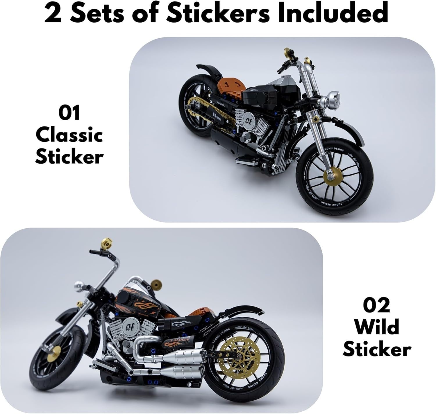 445 PCS Vintage Motorcycle Building Blocks Kit – Detailed DIY Model Set