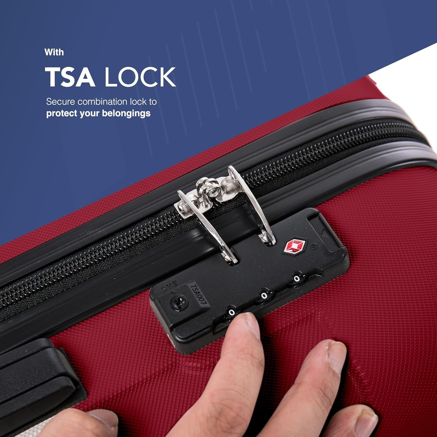 Long Trip Checked Suitcase 28” ABS Spinner Luggage with TSA Lock