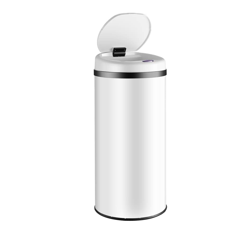 30L Motion Sensor Kitchen Bin White Undercounter Stainless