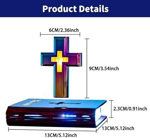 Magnetic Levitating Cross Lamp Floating 360° LED Touch-Control Night Light