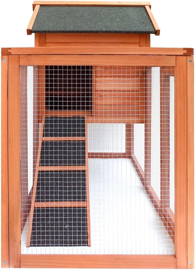 Rabbit Hutch Outdoor Elevated 2 Level Wooden Enclosure with Run Shelter