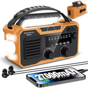 27000mAh Emergency Wind Up Radio, Solar FM/AM, SOS Alarm & Flashlight
