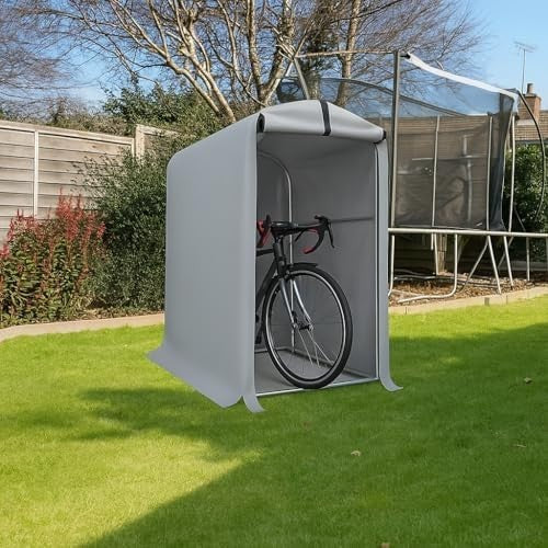 Outdoor Storage Shed Tent Waterproof Bike & Tool Shelter with Steel Frame Grey
