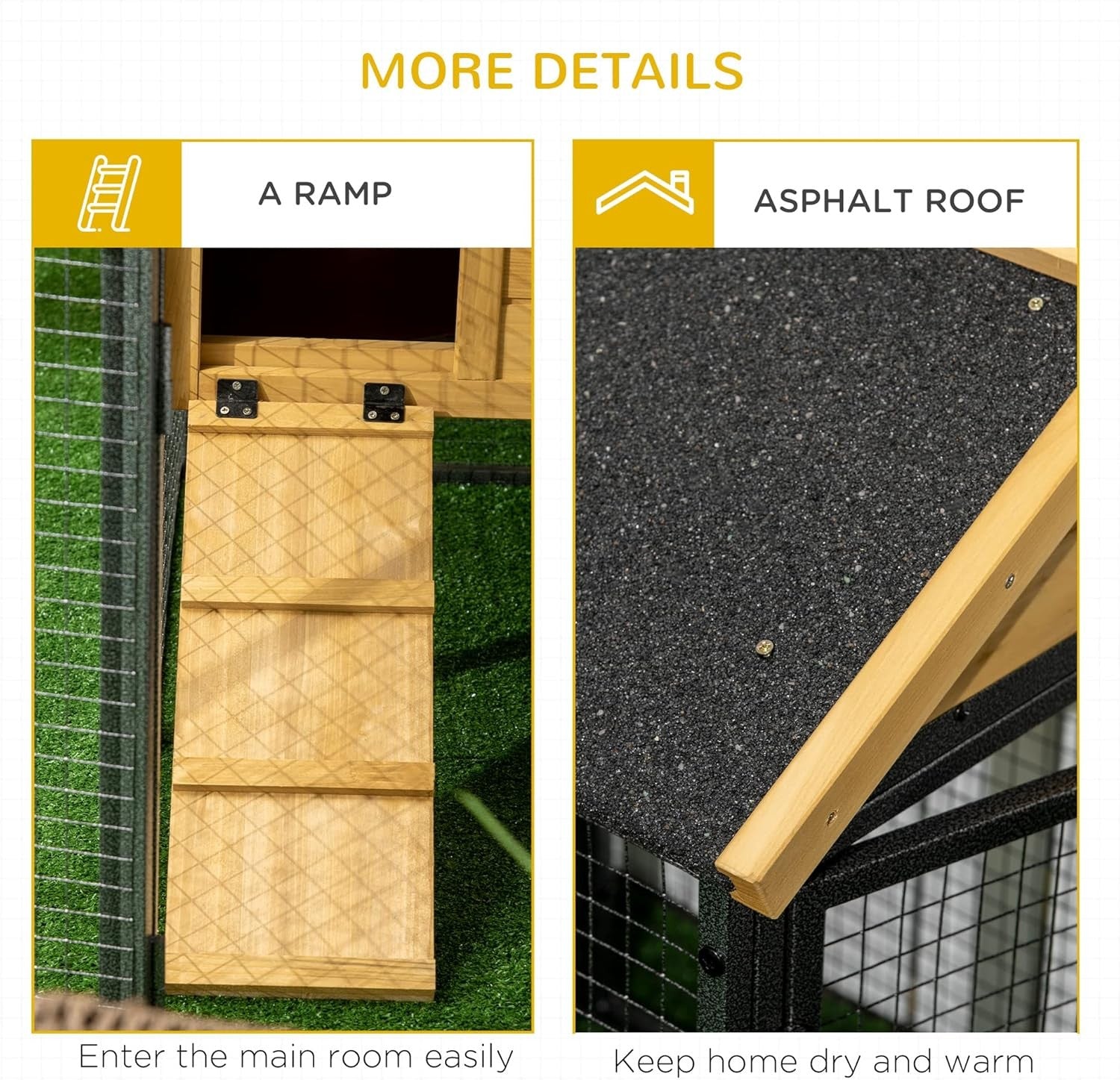 2 Tier Rabbit Hutch with Run Outdoor Wooden Cage Ramp Sliding Tray