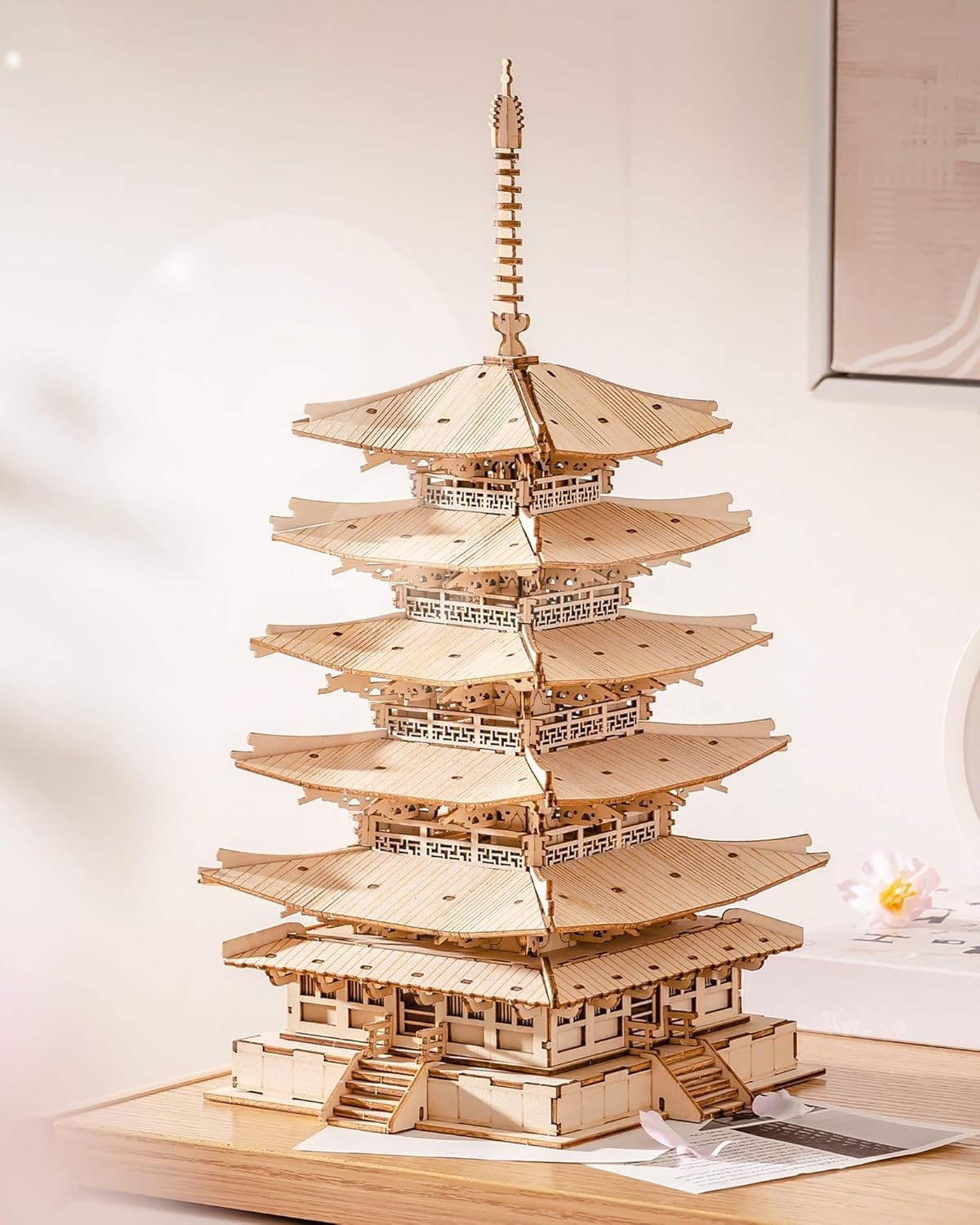 Japanese Pagoda 3D Wooden Puzzle 275 Piece Model Kit Home Decor Gift