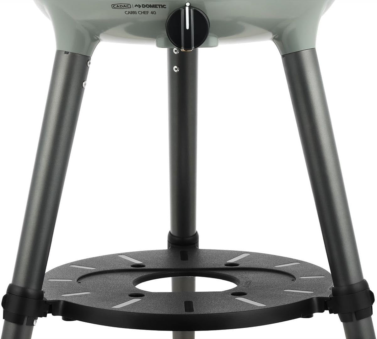 Portable Gas BBQ Grill with Dome Lid Thermometer, Ceramic Chef Pan & Adjustable