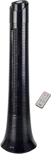 Black Column Tower Fan – Oscillating Remote 2-Speeds Cooling Fan for Bedroom
