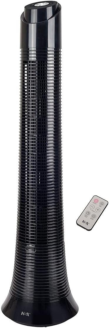 Black Column Tower Fan – Oscillating Remote 2-Speeds Cooling Fan for Bedroom