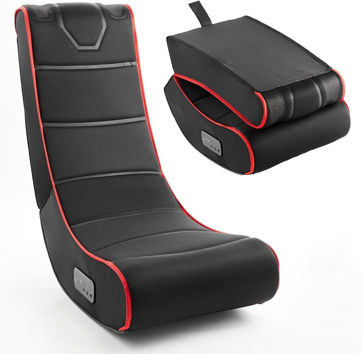 Bluetooth Gaming Floor Rocker Chair w/ Speakers Foldable Black