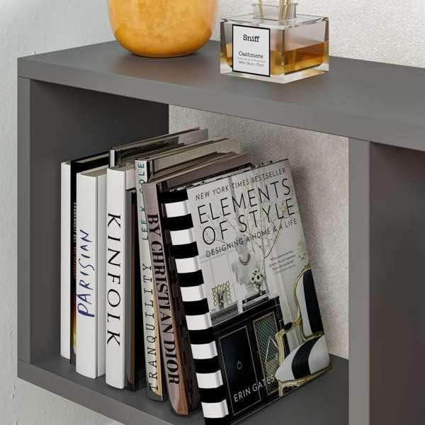 2-Tier Storage Side Table, End Table, Desk & Coffee Table, Anthracite 60x60
