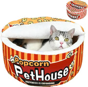 Cat Cave Bed Noodle Cup Warm Hideaway Pet House Non Slip Popcorn