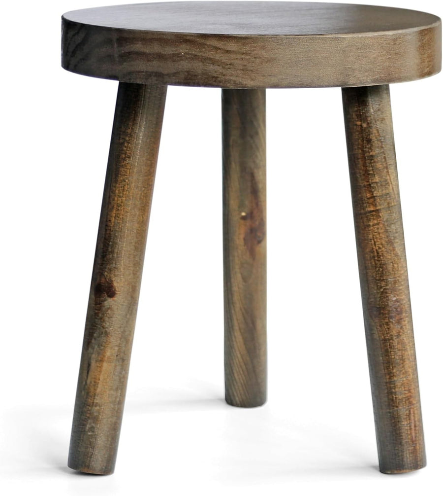 Rustic Wooden Side Table Plant Stand Mini Stool Bedside Table 35cm Solid Wood