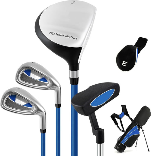 Junior Golf Club Set Ages 8–10 Right Hand Fairway Irons Putter Stand Bag
