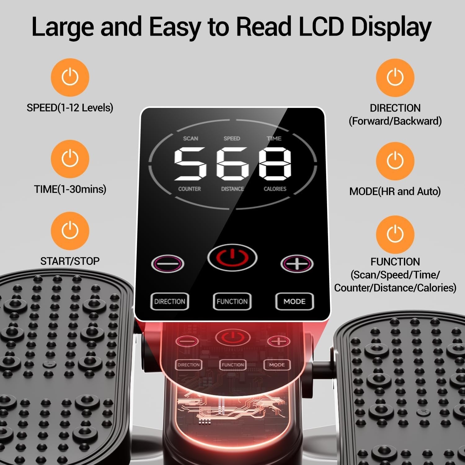 Under Desk Electric Elliptical Pedal Exerciser Quiet Remote Seated Trainer