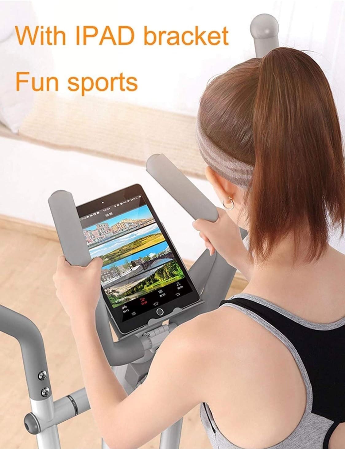 2-in-1 Elliptical Cross Trainer Cycling Machine 8-Level Resistance Home Gym