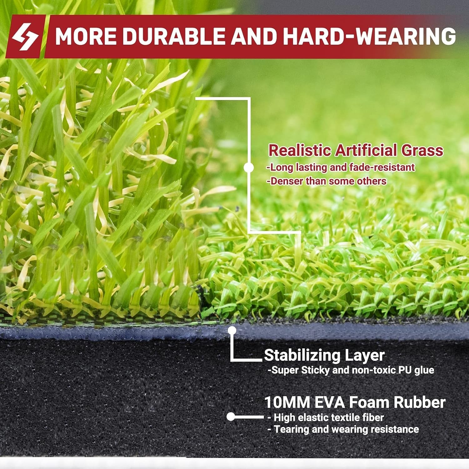 Extra Large Golf Hitting Mat Non Slip Indoor Outdoor