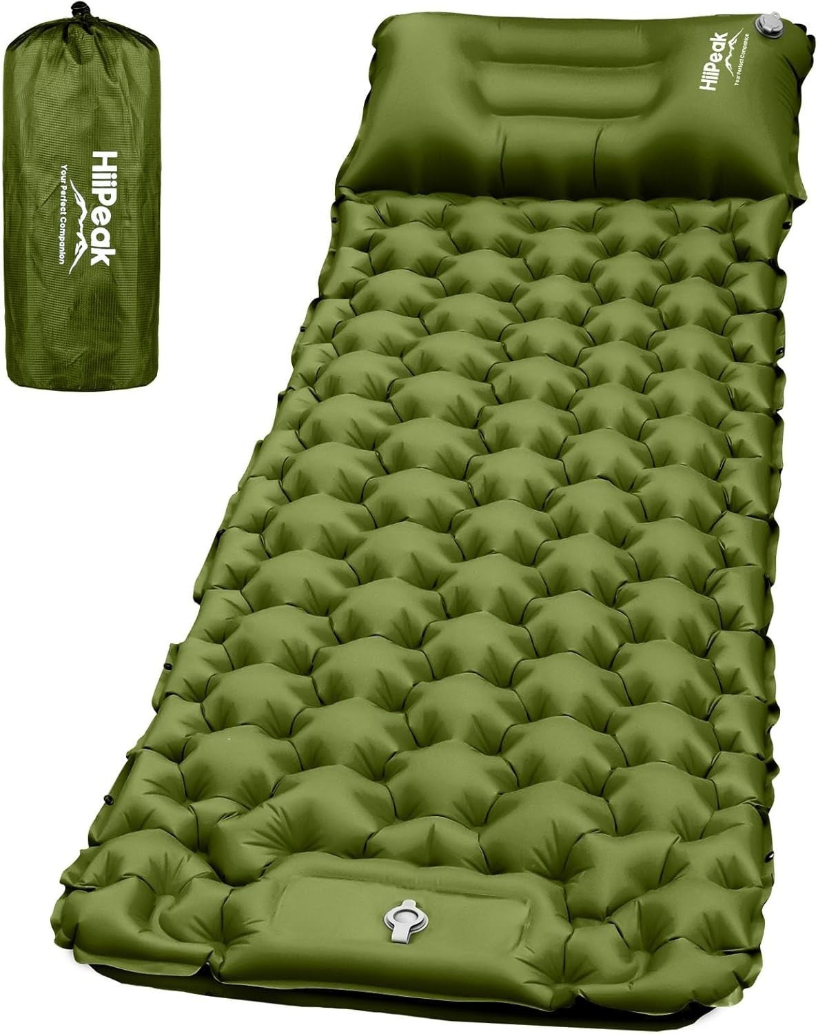 Single Inflatable Camping Mat 195x65x10cm Ultralight with Pillow