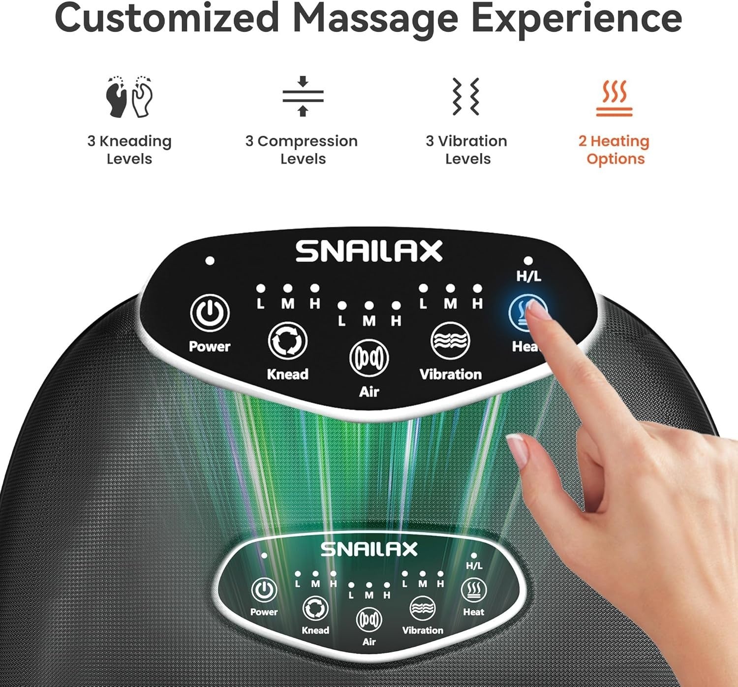 4D Shiatsu Heated Foot Massager Deep Kneading Neuropathy Pain Relief