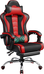 Gaming Chair Recliner Footrest Massage Office Desk PC Swivel Racer Black/Red