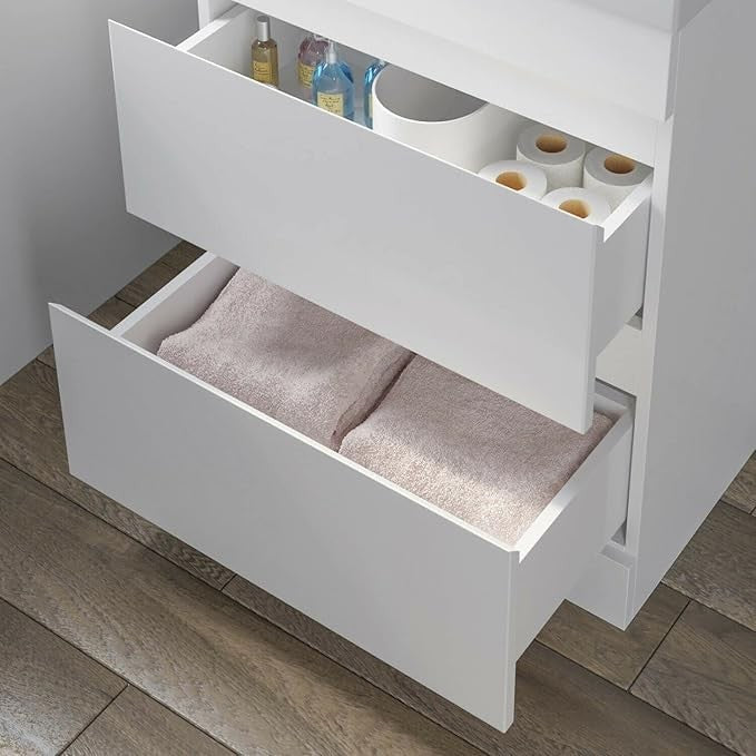 800mm White Gloss Bathroom Vanity Unit with Basin Sink
