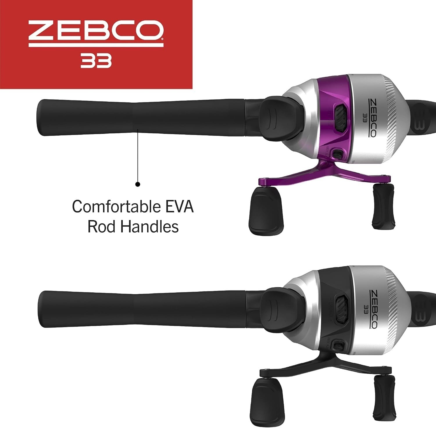 Zebco 33 Fishing Rod & Spincast Reel Combo | 5' Fiberglass Panfish Bass Trout