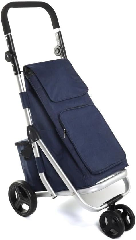 60L 4-Wheel Folding Shopping Trolley Cart Lightweight Steel Frame