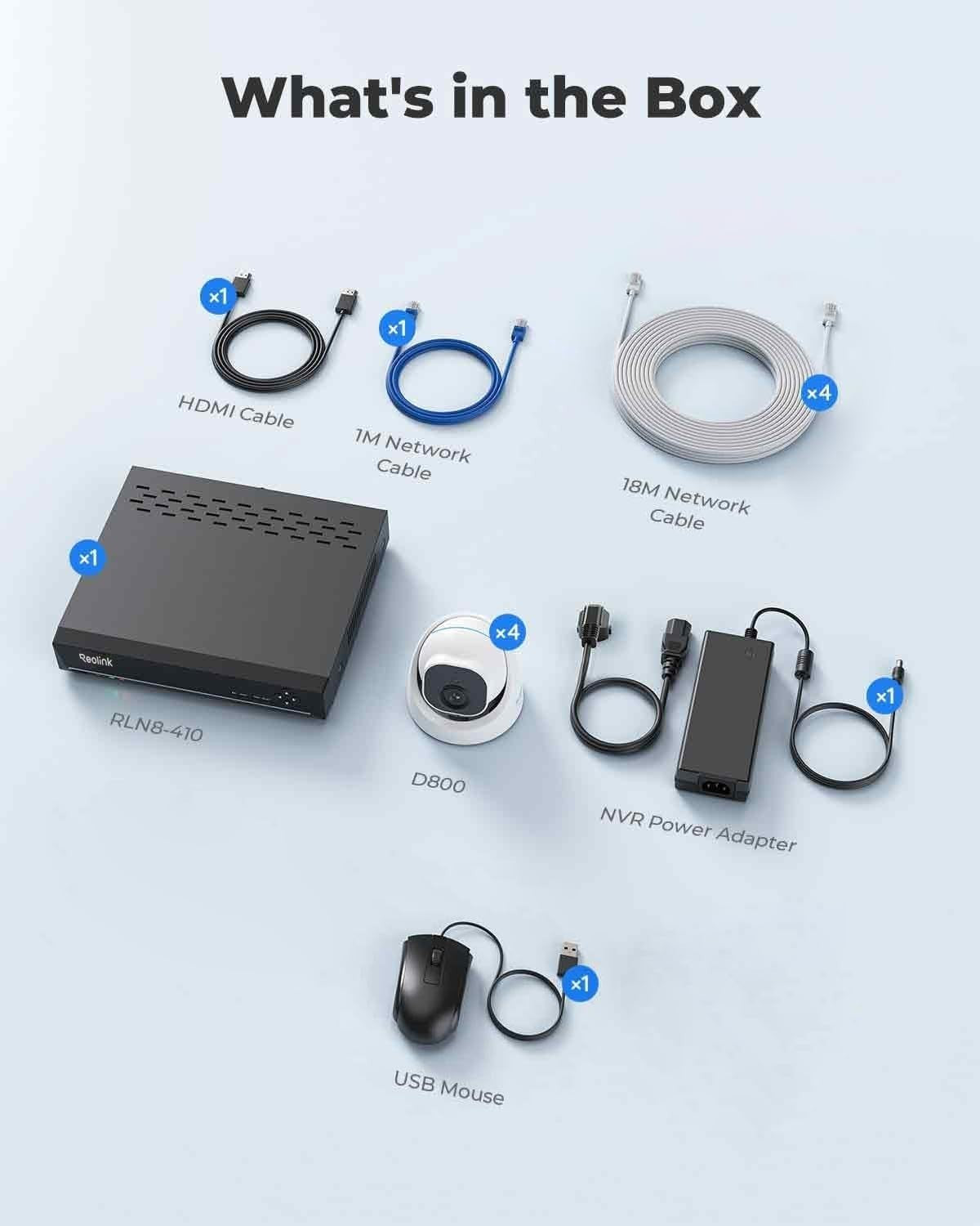 4K PoE CCTV Security System 8CH NVR 2TB HDD 4 Camera AI Detect