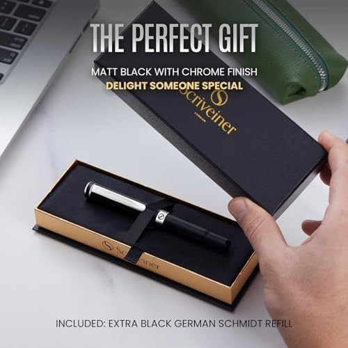 EDC Black Rollerball Pen Chrome Finish Super Fine Pocket Pen Model
