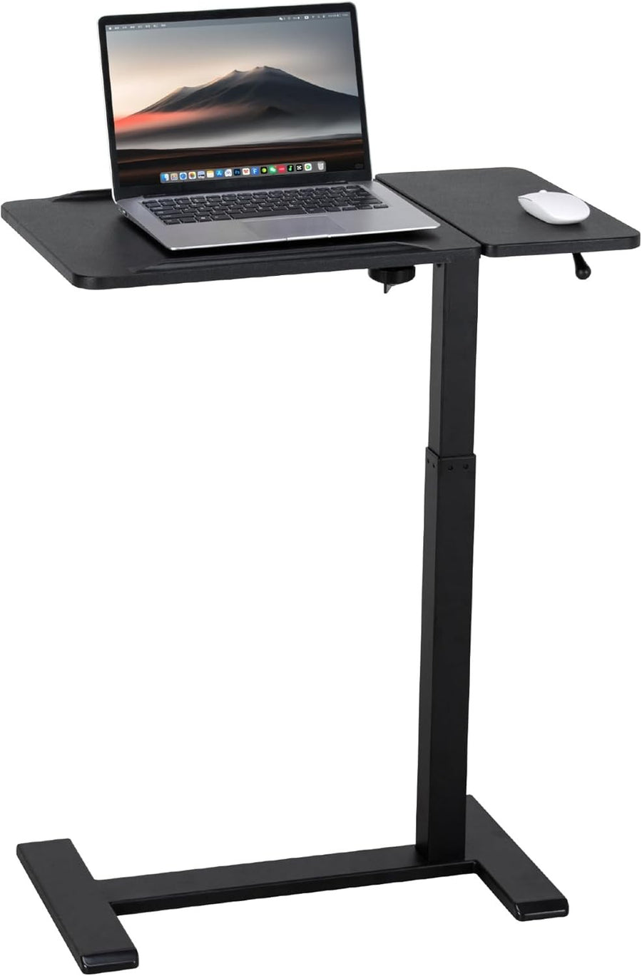 Overbed Laptop Table Height Adjustable Rolling Desk C Shape Tilt Top