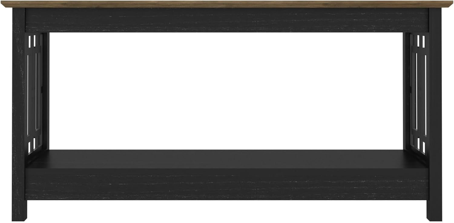 Modern Storage Coffee Table Black Oak Finish 90x50x44cm Space Saver