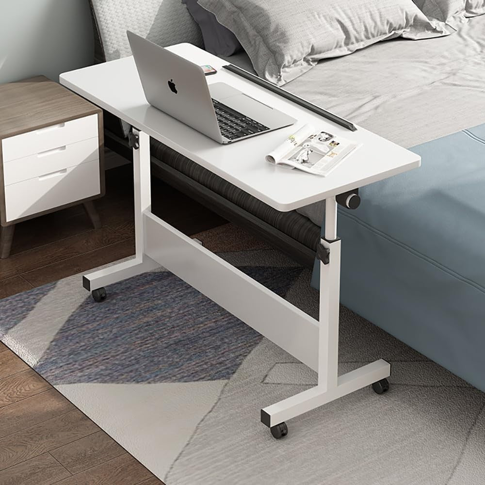 Adjustable Foldable Drawing Desk 68x45cm White Tilt Height Workstation Table