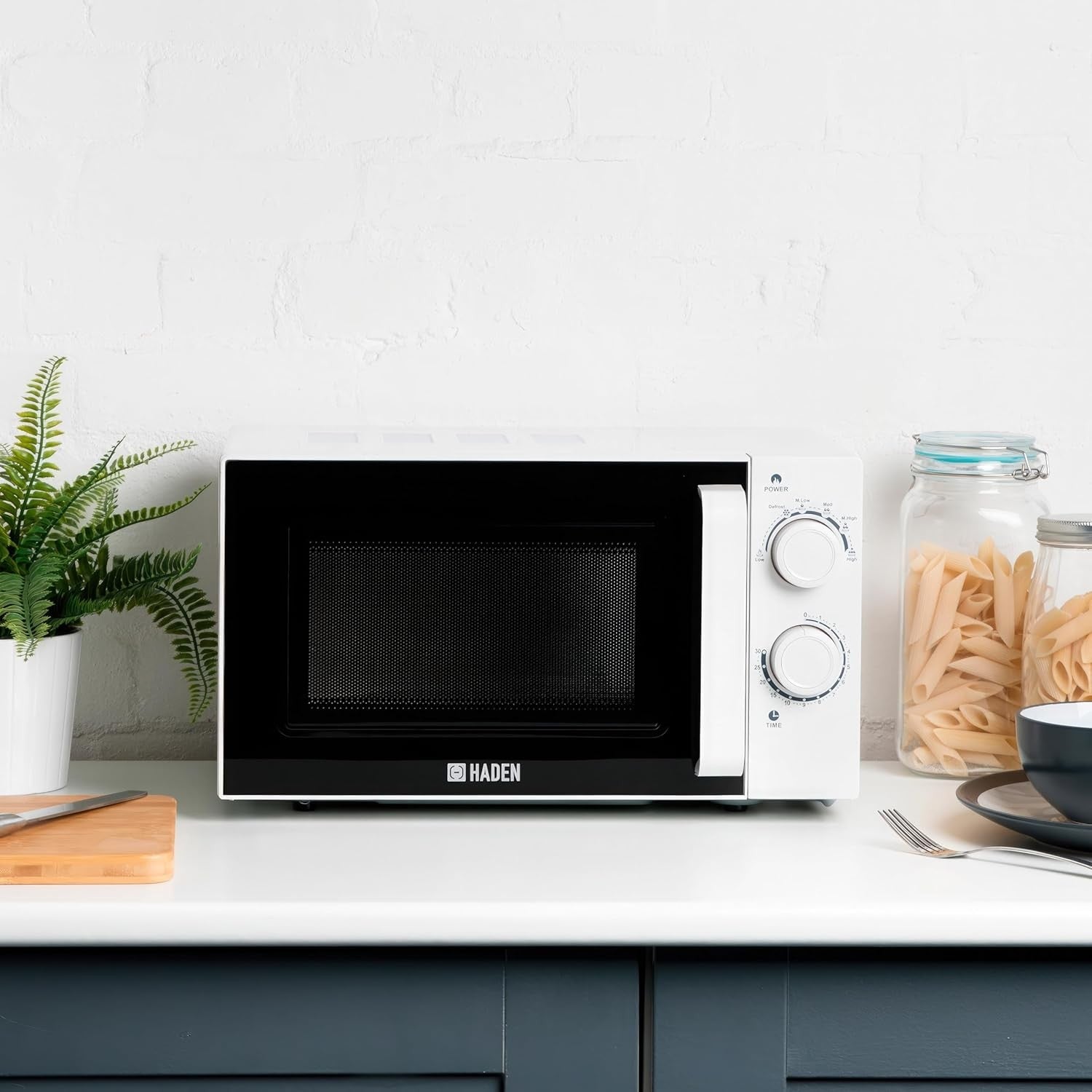 20L Stainless Steel Microwave Oven 700W White with 6 Power Levels